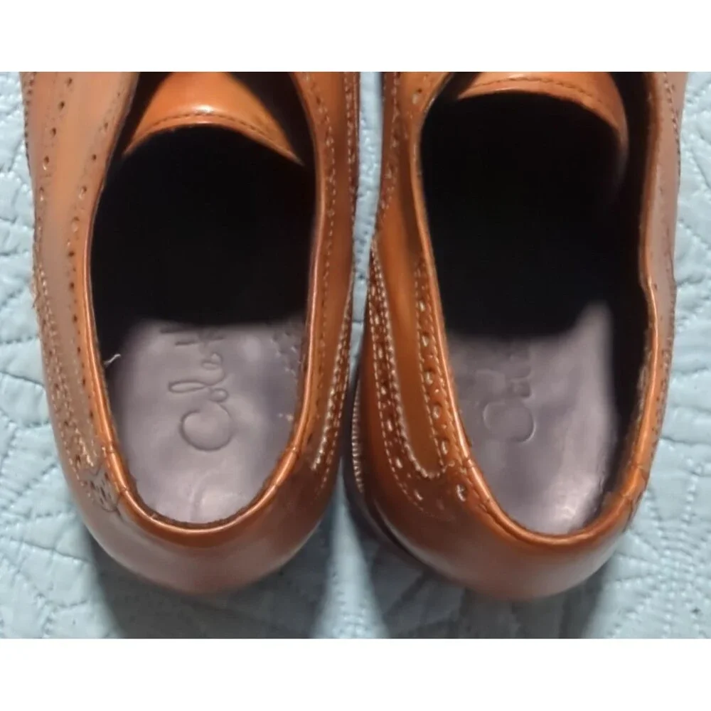 Cole Haan Air Giraldo Wingtip Oxfords Mens 11 British Tan Leather Brogue Classic